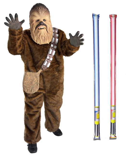 Star Wars Costume Deluxe Child - Chewbacca - WITH x2 FREE LIGHTSABERS