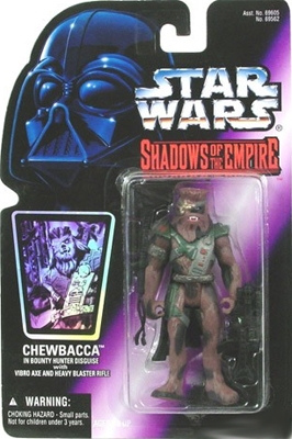 Star Wars Action Figure - Chewbacca in Bounty Hunter Disguise with Vibro Axe and Heavy Blaster Rifle - Shadows of the Empire