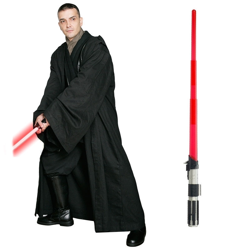 Star Wars Costume Adult Lightsaber Bundle - Black Sith Robe