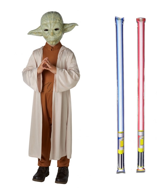 Star Wars Costume Basic Child - Yoda - WITH x2 FREE LIGHTSABERS