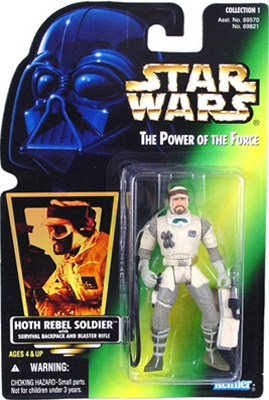 Star Wars Action Figure - Hoth Rebel Soldier with Survival Backpack and Blaster Rifle - Hologram