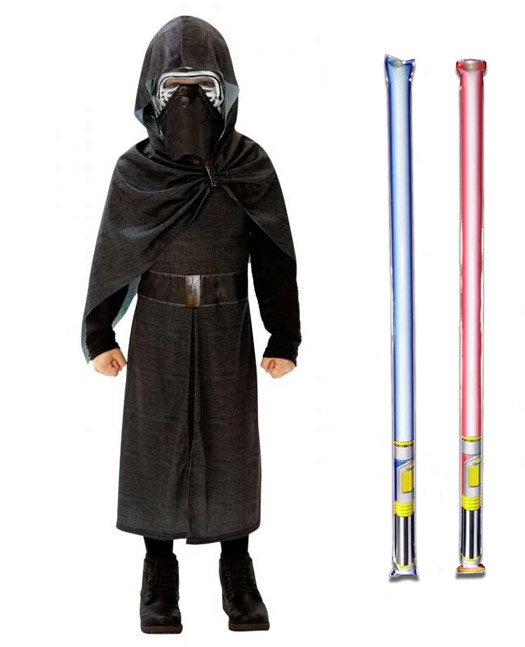 Star Wars Costume Deluxe Child - Kylo Ren The Force Awakens - WITH x2 FREE LIGHTSABERS