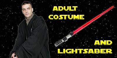 Sith Robe Costume and Lightsaber Bundle