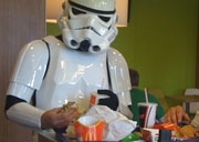 Stormtrooper Spotted in McDonalds, London, UK
