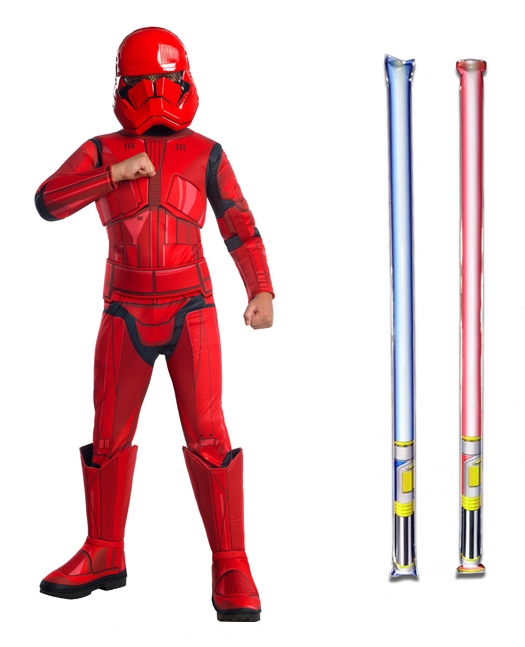 Star Wars Costume Child - The Rise of Skywalker - Sith Trooper - WITH x2 FREE LIGHTSABERS