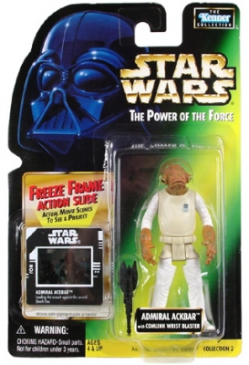 Star Wars Action Figure - Admiral Ackbar with Wrist Blaster - Freeze Frame Action Slide