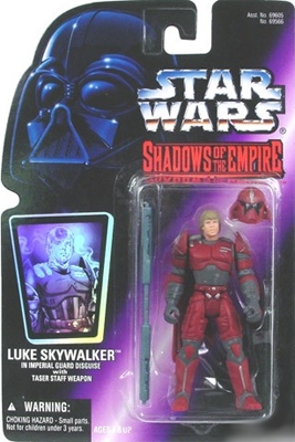 Star Wars Action Figure - Luke Skywalker in Imperial Guard Disguise with Taser Staff Weapon - Shadows of the Empire