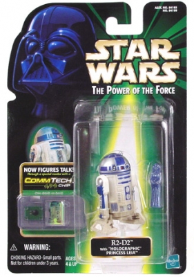 Star Wars Action Figure - R2-D2 with Holographic Princess Leia - with CommTech Chip