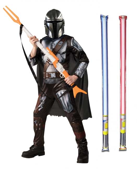 Star Wars Costume Deluxe Child - The Mandalorian - WITH x2 FREE LIGHTSABERS