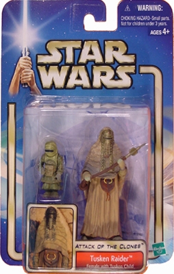 Star Wars Action Figures - Tusken Raider Female with a Tusken Child - Attack of the Clones - Saga Collection
