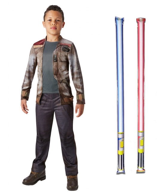 Star Wars Costume Deluxe Child - Finn The Force Awakens - WITH x2 FREE LIGHTSABERS