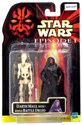 Star Wars Action Figure - Darth Maul - Cloak - with Bonus Battle Droid - Episode 1