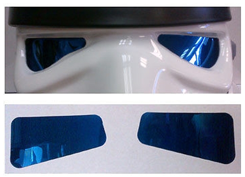 Stormtrooper Helmet Lenses - Mirror Film - Blue