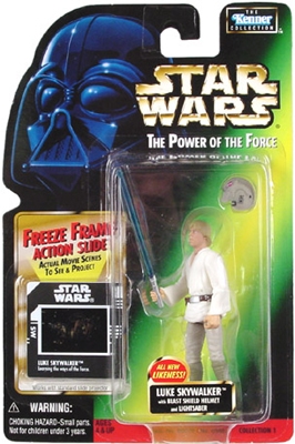 Star Wars Action Figure - Luke Skywalker with Blast Shield Helmet and Lightsaber - Freeze frame Action Slide