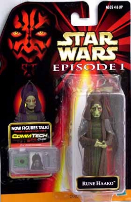 Star Wars Action Figure - Rune Haako - Episode 1 - with CommTech Chip