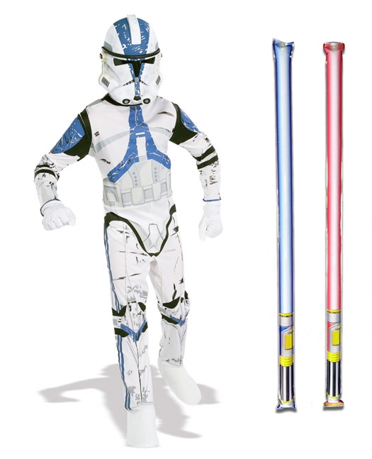 Star Wars Costume Basic Child - Clone Trooper Episode 3 - WITH x2 FREE LIGHTSABERS