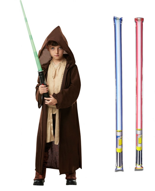 Star Wars Costume Basic Child - Jedi Robe ONLY - WITH x2 FREE LIGHTSABERS