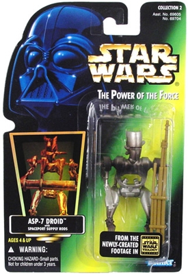Star Wars Action Figure - ASP-7 Droid with Spaceport Supply Rods - Hologram