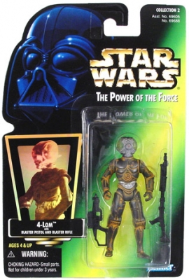 Star Wars Action Figure - 4-LOM with Blaster Pistol and Blaster Rifle - Hologram