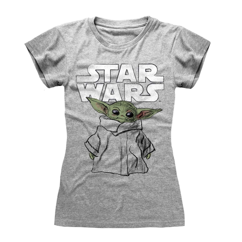 Star Wars T-Shirts -  Mandalorian Child Sketch (Womens)