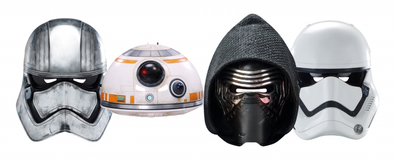 Star Wars MASKS - Character Mask Party Pack 16 - 1 x First Order Stormtrooper - 1 x Kylo Ren - 1 x Captain Phasma - 1 x BB-8