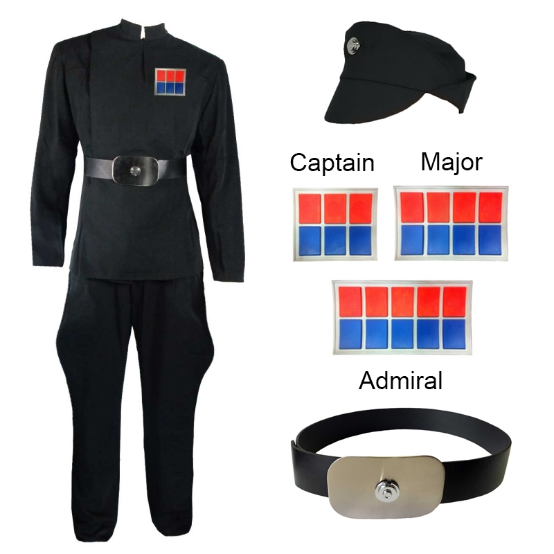 Star Wars Imperial Officer Complete Costume - Tunic Pants Cap Belt and Rank Bar