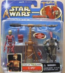 Star Wars Action Figure Playset - C-3PO with Droid Factory Assembly Line - Attack of the Clones - Saga Collection