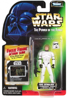 Star Wars Action Figure - Luke Skywalker in Stormtrooper Disguise with Imperial Blaster - Freeze Frame Action Slide