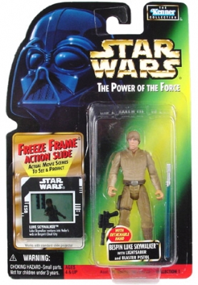 Star Wars Action Figure - Bespin Luke Skywalker with Lightsaber and Blaster Pistol - Freeze Frame Action Slide