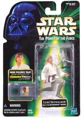 Star Wars Action Figure - Luke Skywalker with T-16 Skyhopper Model - CommTech Chip