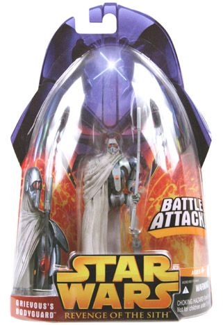Star Wars Action Figure - Grievous Bodyguard (Battle Attack) - Silver
