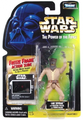 Star Wars Action Figure - Lak Sivrak with Blaster Pistol and Vibro-Blade - Freeze Frame Action Slide