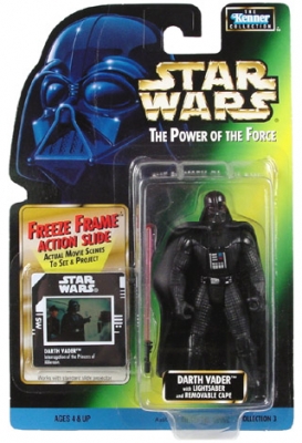 Star Wars Action Figure - Darth Vader with Lightsaber and Removable Cape - Freeze Frame Action Slide