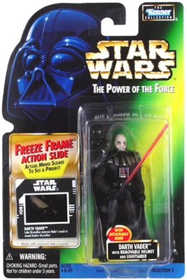 Star Wars Action Figure - Darth Vader with Removable Helmet and Lightsaber - Freeze Frame Action Slide