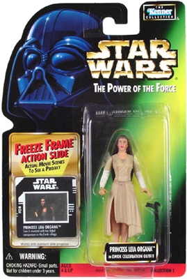 Star Wars Action Figure - Princess Leia Organa in Ewok Celebration Outfit - Freeze Frame Action Slide