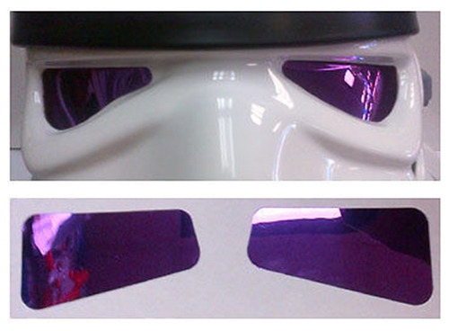 Stormtrooper Helmet Lenses - Mirror Film - Purple