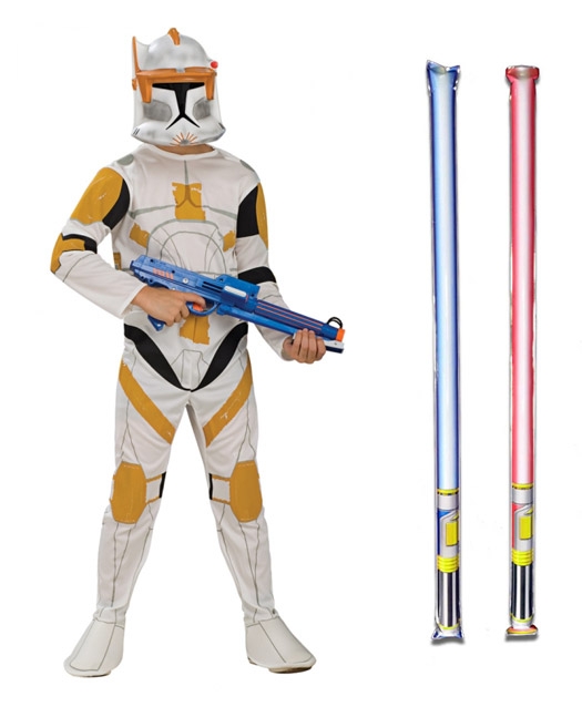 Star Wars Costume Basic Child - Clone Trooper Commander Cody - WITH x2 FREE LIGHTSABERS