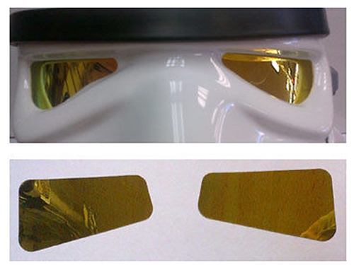 Stormtrooper Helmet Lenses - Mirror Film - Gold