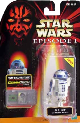 Star Wars Action Figure - R2-D2 with Booster Rockets - Episode 1 - with CommTech Chip