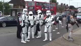 Stormtroopers help Police with enquiries outside Jedi-Robe Shop London