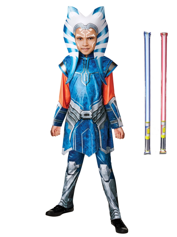 Star Wars Costume Child Ahsoka Tano - WITH x2 FREE LIGHTSABERS