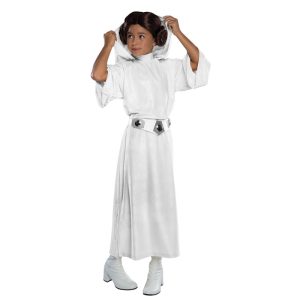 Star Wars Costume Child Deluxe Princess Leia - WITH x2 FREE LIGHTSABERS