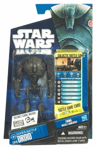 Star Wars Action Figure - Clone Wars - Super Battle Droid with Firing Missile Launcher inc. Battle Game Card