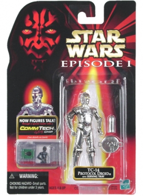 1019375102.jpg Star Wars Action Figure - TC-14 Protocol Droid with Serving Tray - Episode 1 - with CommTech Chip
