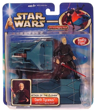 Star Wars Action Figure Playset - Darth Tyranus with Force-Flipping Attack - Attack of the Clones - Saga Collection