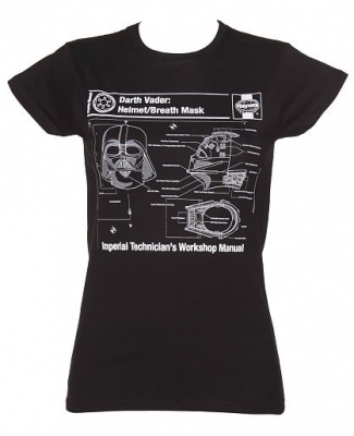 1083462316.jpg Star Wars T-SHIRTS - Haynes Darth Vader Helmet Manual - Black - Ladies