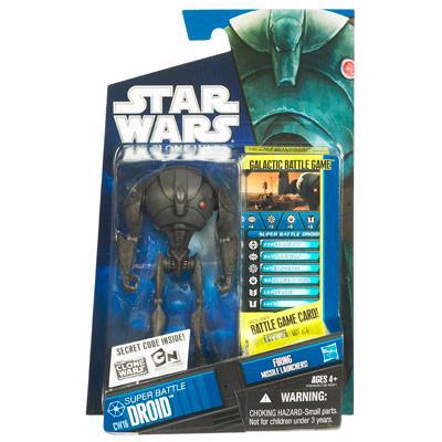 Star Wars Action Figure - Clone Wars - Super Battle Droid with Misssile Launchers inc. Battle Game Card