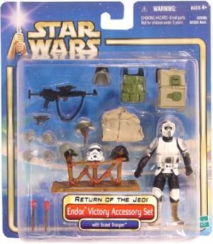 Star Wars Action Figures - Endor Victory Accessory Set with Scout Trooper - Return of the Jedi - Saga Collection