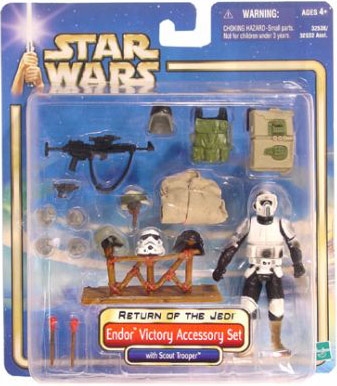 Star Wars Action Figures - Endor Victory Accessory Set with Scout Trooper - Return of the Jedi - Saga Collection