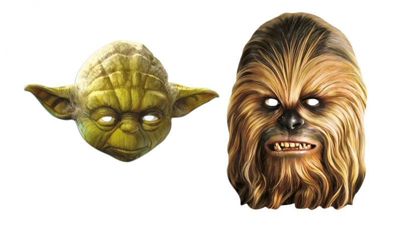 1168294961.jpg Star Wars MASKS - Character Mask Party Pack 13 - 1 x Yoda - 1 x Chewbacca